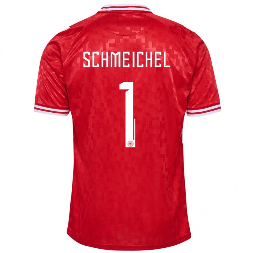 Kids Football Denmark Kasper Schmeichel #1 Red Home Jersey 24-26 T-Shirt Nz