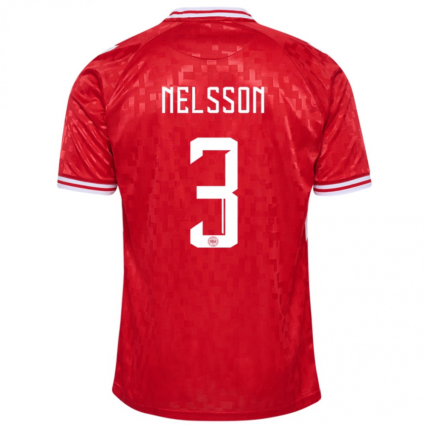 Kids Football Denmark Victor Nelsson #3 Red Home Jersey 24-26 T-Shirt Nz