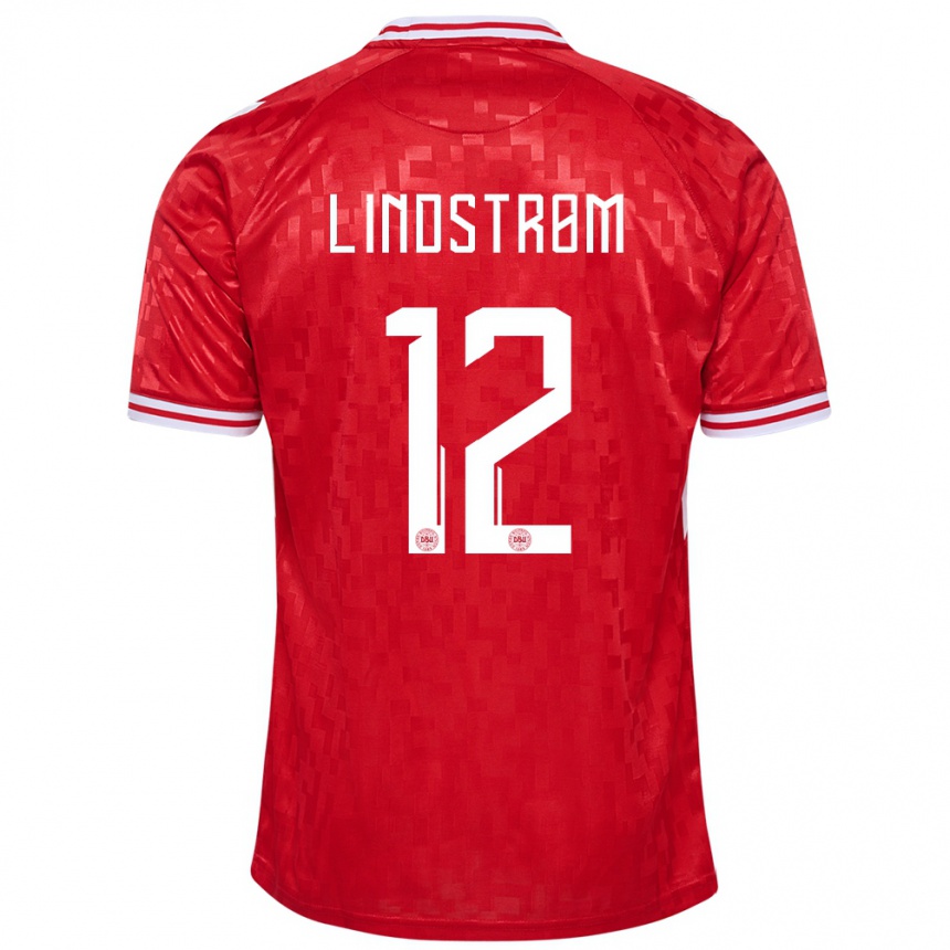 Kids Football Denmark Jesper Lindstrom #12 Red Home Jersey 24-26 T-Shirt Nz