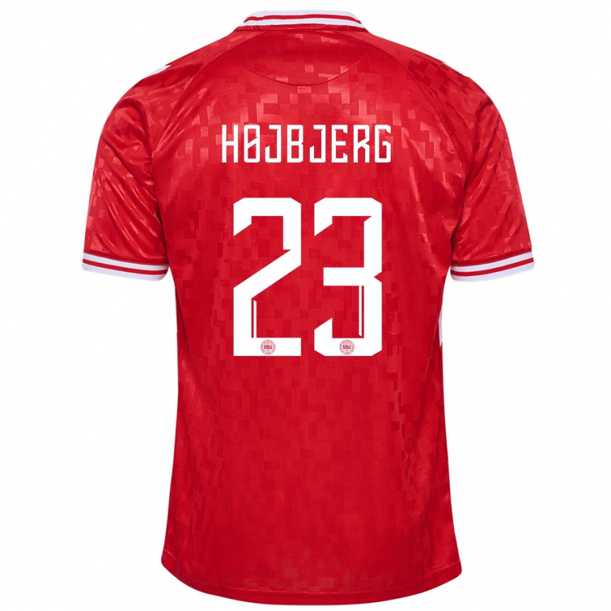 Kids Football Denmark Pierre Emile Hojbjerg #23 Red Home Jersey 24-26 T-Shirt Nz