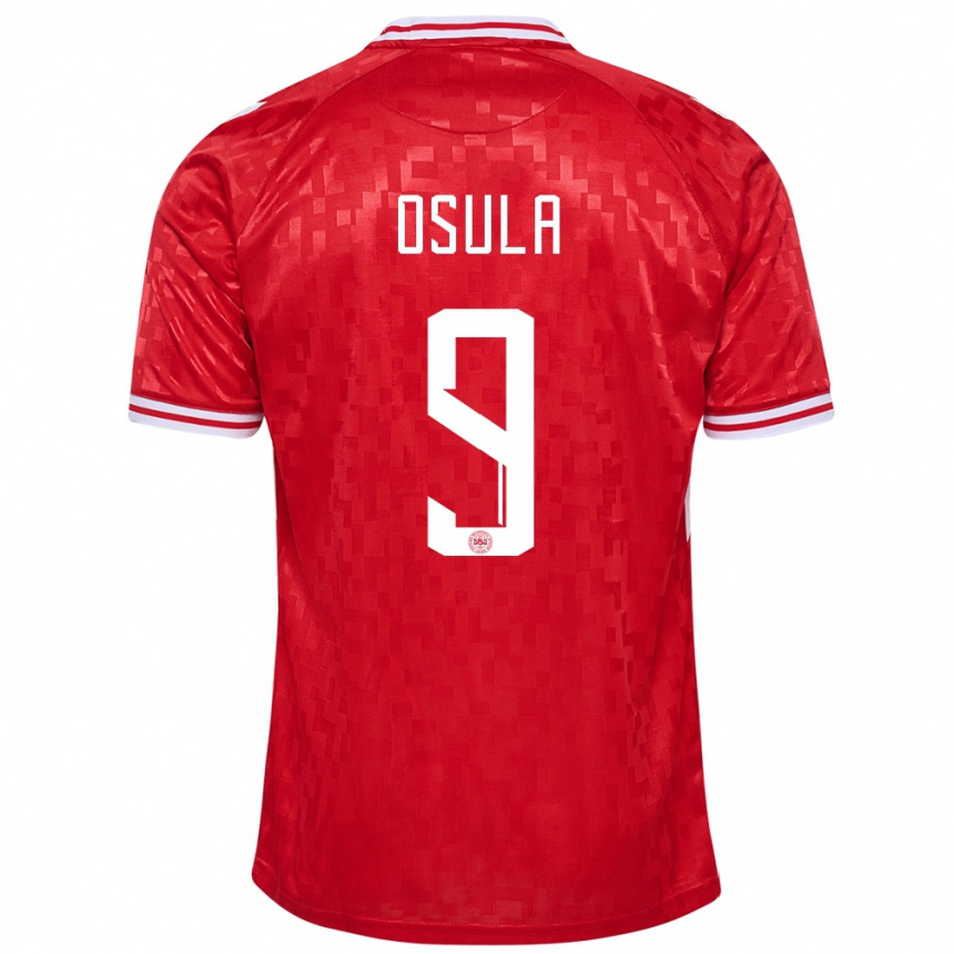 Kids Football Denmark William Osula #9 Red Home Jersey 24-26 T-Shirt Nz