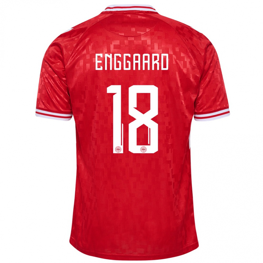 Kids Football Denmark Mads Enggaard #18 Red Home Jersey 24-26 T-Shirt Nz