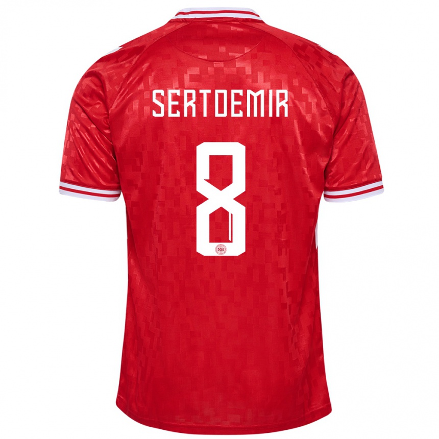 Kids Football Denmark Zidan Sertdemir #8 Red Home Jersey 24-26 T-Shirt Nz