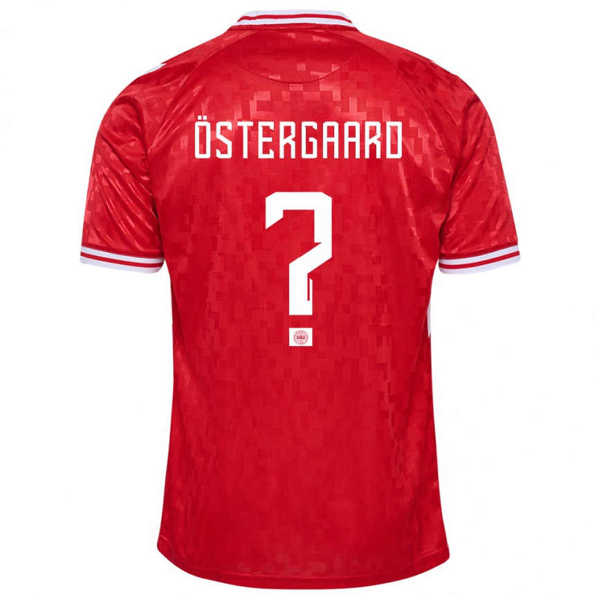 Kids Football Denmark Christian Östergaard #0 Red Home Jersey 24-26 T-Shirt Nz