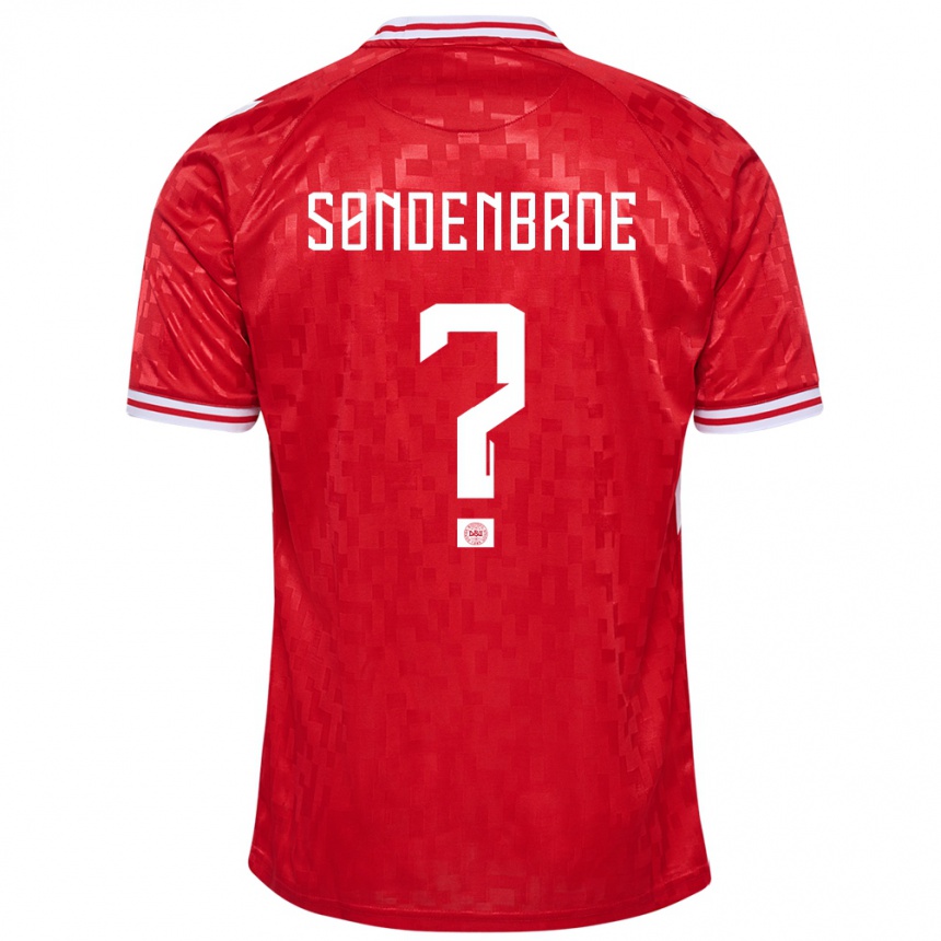 Kids Football Denmark Andreas Søndenbroe #0 Red Home Jersey 24-26 T-Shirt Nz