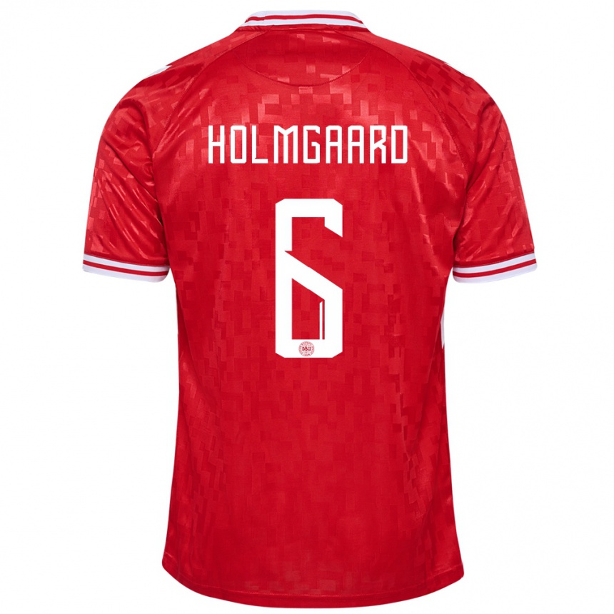 Kids Football Denmark Karen Holmgaard #6 Red Home Jersey 24-26 T-Shirt Nz