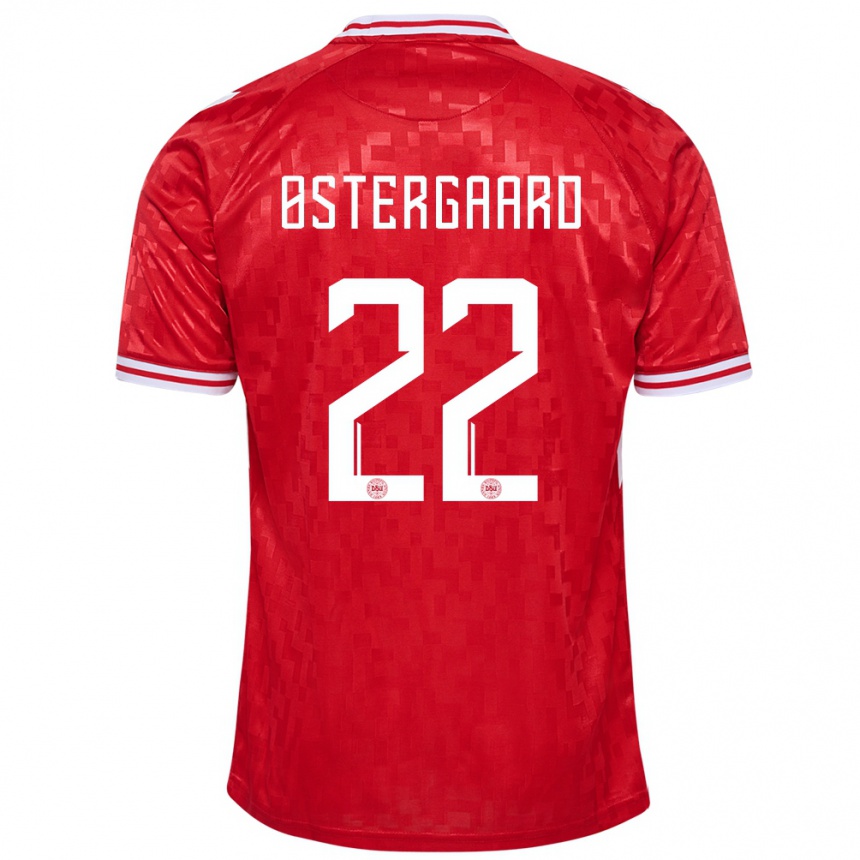 Kids Football Denmark Maja Bay Ostergaard #22 Red Home Jersey 24-26 T-Shirt Nz