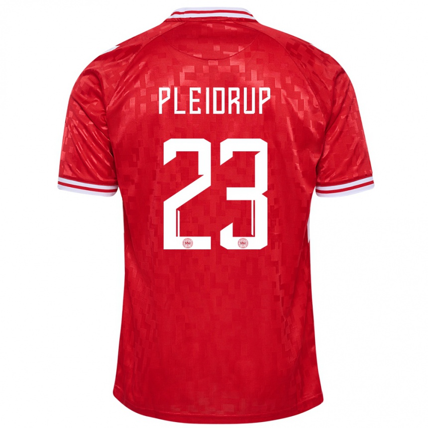 Kids Football Denmark Caroline Pleidrup #23 Red Home Jersey 24-26 T-Shirt Nz