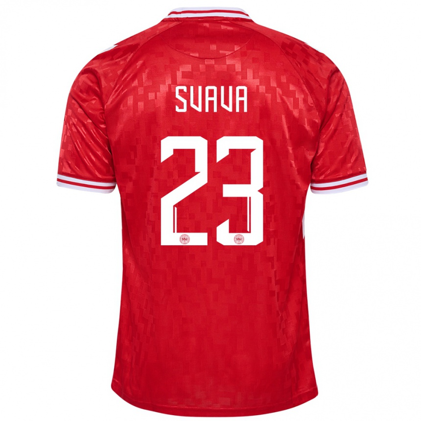 Kids Football Denmark Sofie Svava #23 Red Home Jersey 24-26 T-Shirt Nz