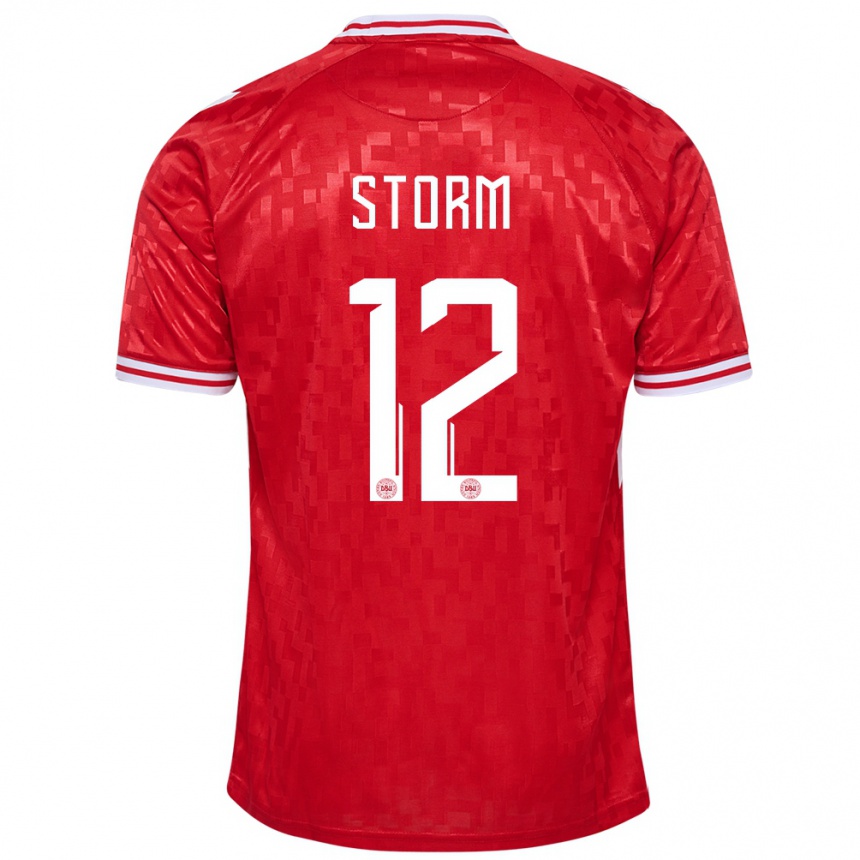 Kids Football Denmark Tobias Storm #12 Red Home Jersey 24-26 T-Shirt Nz