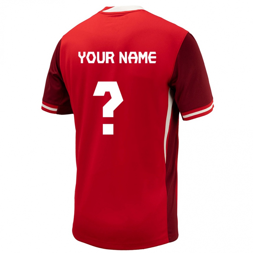 Kids Football Canada Your Name #0 Red Home Jersey 24-26 T-Shirt Nz