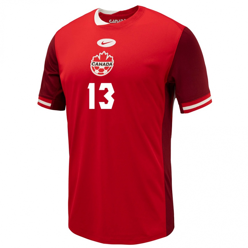 Kids Football Canada Sophie Schmidt #13 Red Home Jersey 24-26 T-Shirt Nz