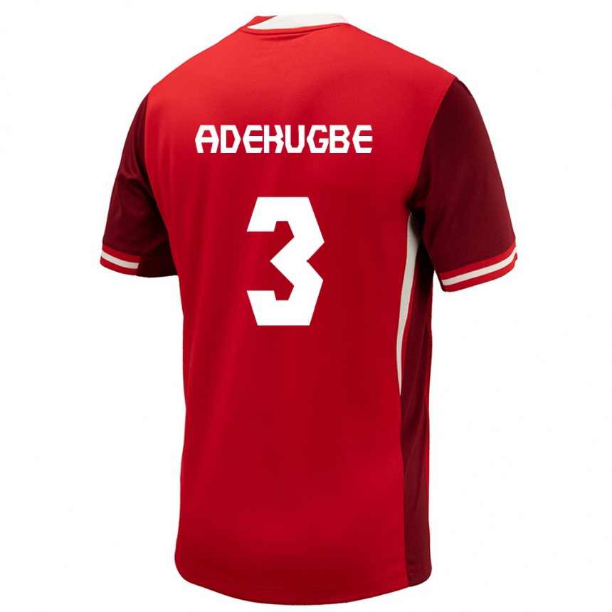 Kids Football Canada Samuel Adekugbe #3 Red Home Jersey 24-26 T-Shirt Nz