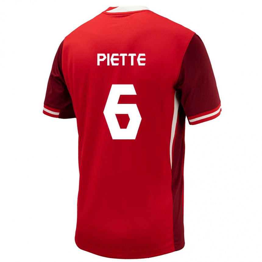 Kids Football Canada Samuel Piette #6 Red Home Jersey 24-26 T-Shirt Nz