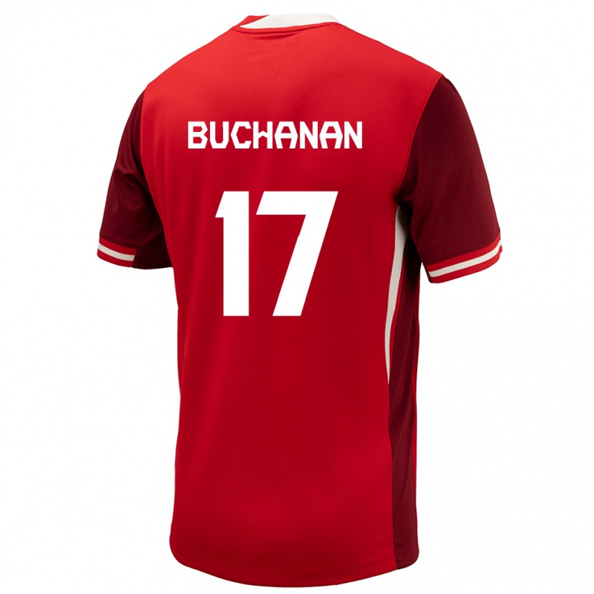 Kids Football Canada Tajon Buchanan #17 Red Home Jersey 24-26 T-Shirt Nz