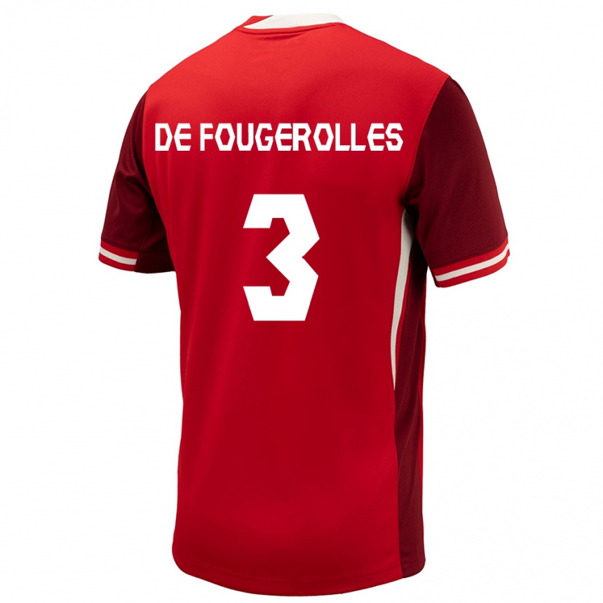 Kids Football Canada Luc De Fougerolles #3 Red Home Jersey 24-26 T-Shirt Nz