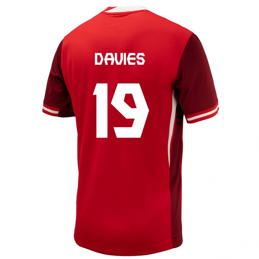 Kids Football Canada Alphonso Davies #19 Red Home Jersey 24-26 T-Shirt Nz