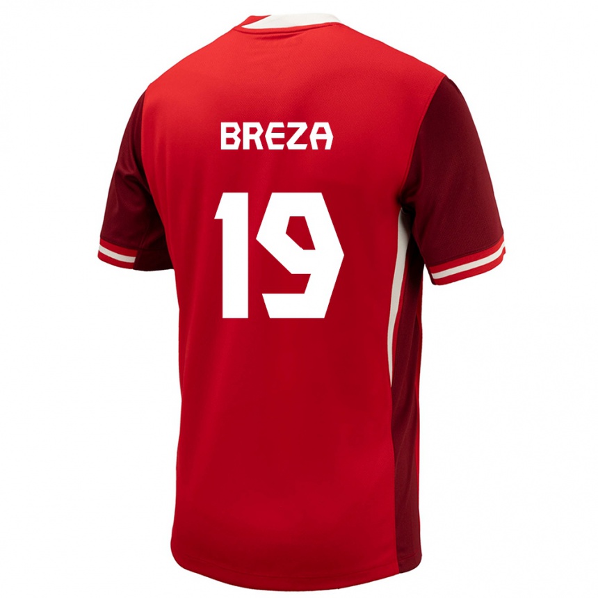 Kids Football Canada Sebastian Breza #19 Red Home Jersey 24-26 T-Shirt Nz