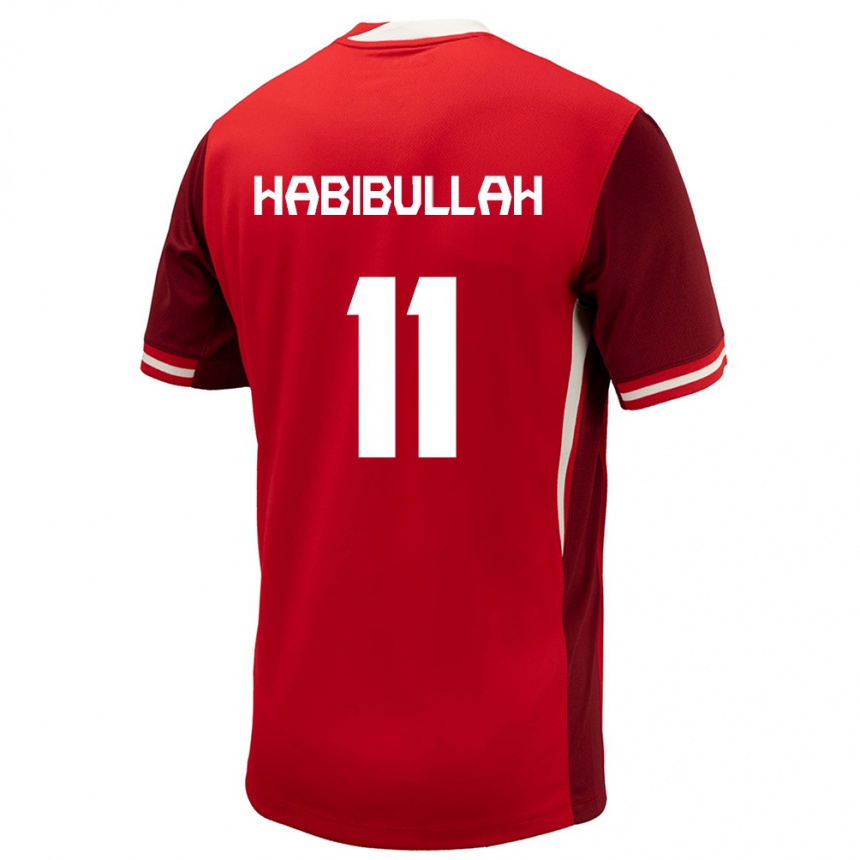 Kids Football Canada Kamron Habibullah #11 Red Home Jersey 24-26 T-Shirt Nz