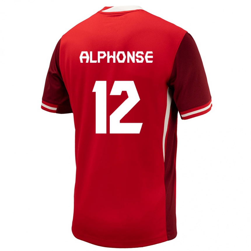 Kids Football Canada Jefferson Alphonse #12 Red Home Jersey 24-26 T-Shirt Nz