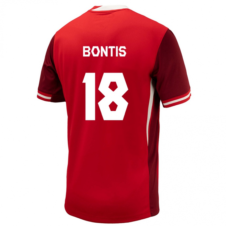 Kids Football Canada Dino Bontis #18 Red Home Jersey 24-26 T-Shirt Nz