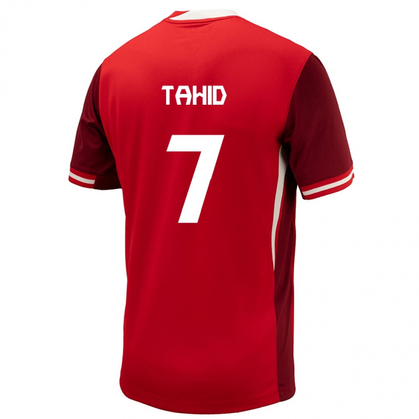 Kids Football Canada Taryck Tahid #7 Red Home Jersey 24-26 T-Shirt Nz