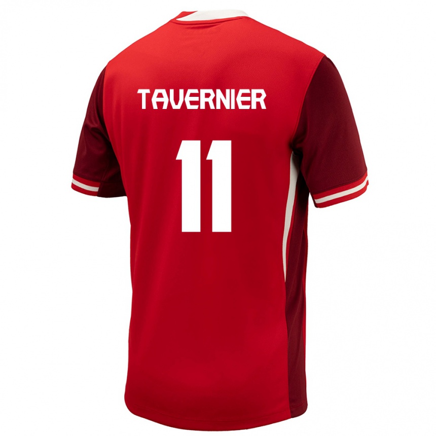 Kids Football Canada Kevaughn Tavernier #11 Red Home Jersey 24-26 T-Shirt Nz