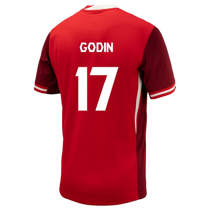 Kids Football Canada Étienne Godin #17 Red Home Jersey 24-26 T-Shirt Nz