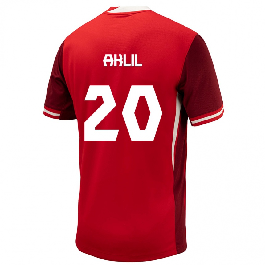 Kids Football Canada Lino Aklil #20 Red Home Jersey 24-26 T-Shirt Nz