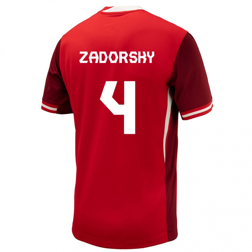 Kids Football Canada Shelina Zadorsky #4 Red Home Jersey 24-26 T-Shirt Nz