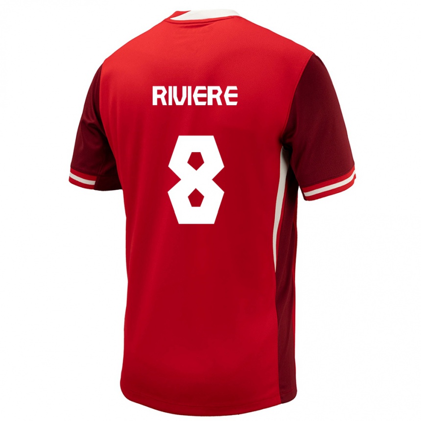 Kids Football Canada Jayde Riviere #8 Red Home Jersey 24-26 T-Shirt Nz