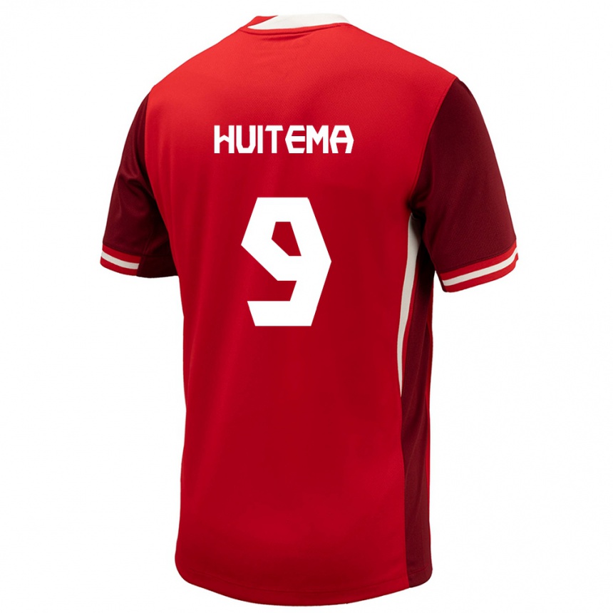 Kids Football Canada Jordyn Huitema #9 Red Home Jersey 24-26 T-Shirt Nz