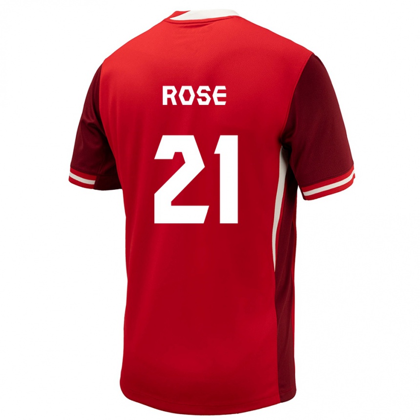 Kids Football Canada Jade Rose #21 Red Home Jersey 24-26 T-Shirt Nz