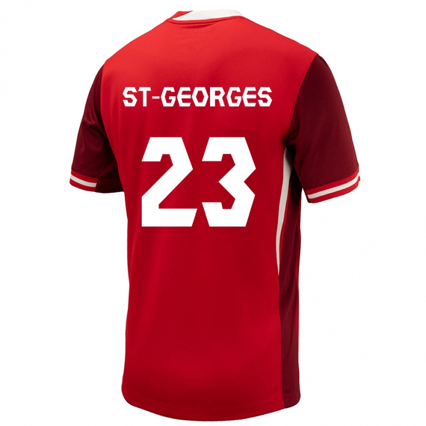 Kids Football Canada Bianca St Georges #23 Red Home Jersey 24-26 T-Shirt Nz