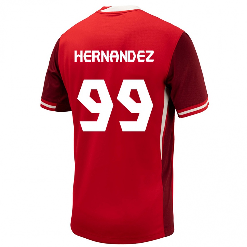 Kids Football Canada Jeneva Hernandez Gray #99 Red Home Jersey 24-26 T-Shirt Nz