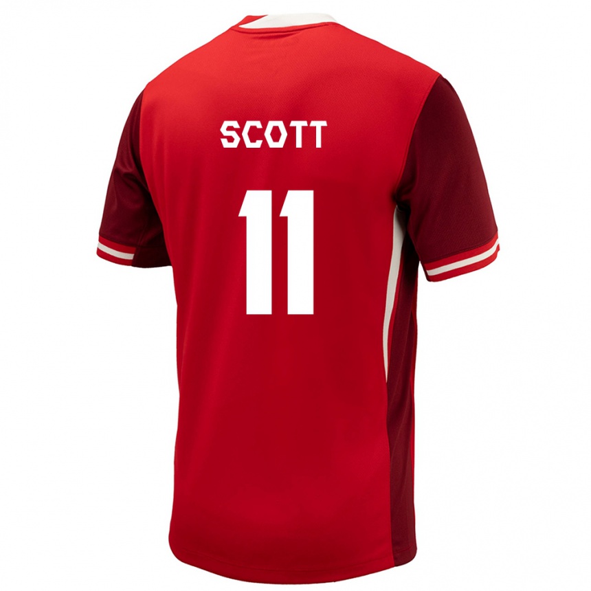 Kids Football Canada Desiree Scott #11 Red Home Jersey 24-26 T-Shirt Nz