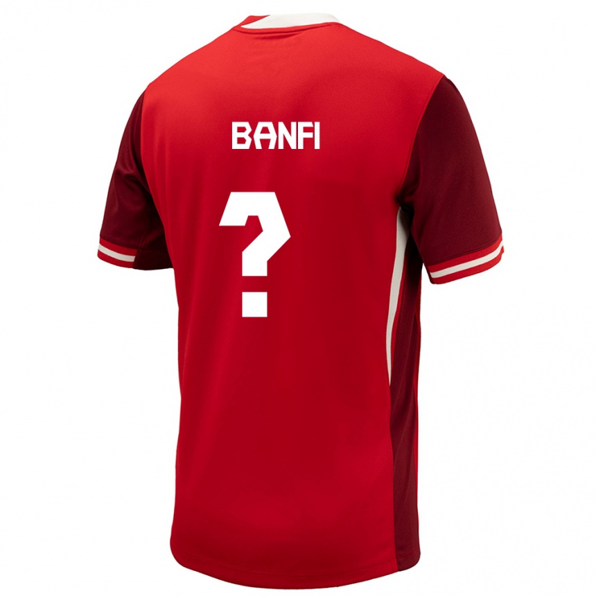 Kids Football Canada Samuel Banfi #0 Red Home Jersey 24-26 T-Shirt Nz