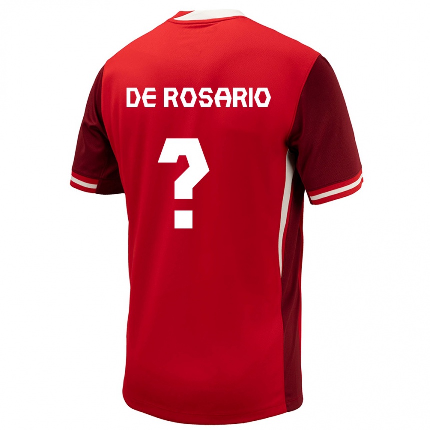 Kids Football Canada Adisa De Rosario #0 Red Home Jersey 24-26 T-Shirt Nz