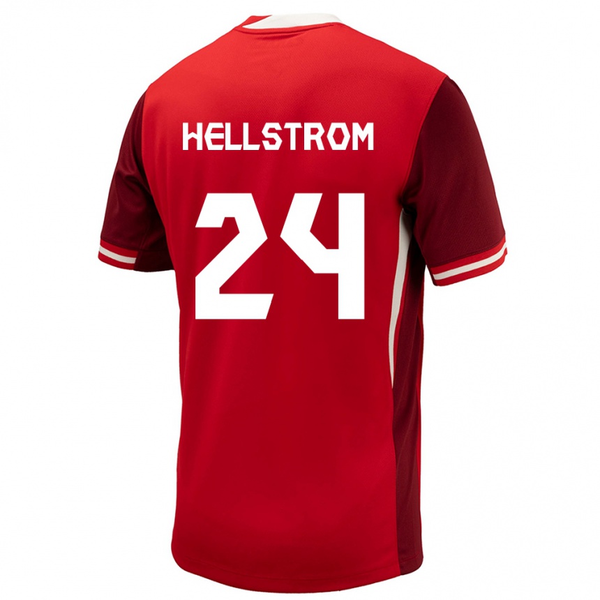 Kids Football Canada Jenna Hellstrom #24 Red Home Jersey 24-26 T-Shirt Nz