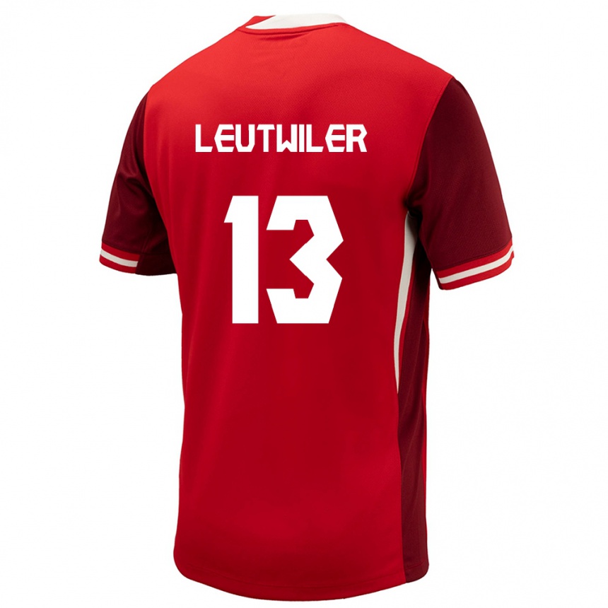 Kids Football Canada Jayson Leutwiler #13 Red Home Jersey 24-26 T-Shirt Nz