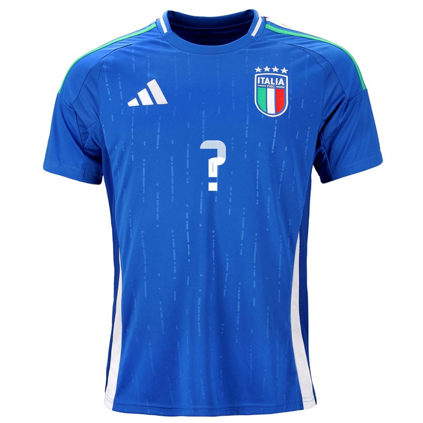 Kids Football Italy Your Name #0 Blue Home Jersey 24-26 T-Shirt Nz