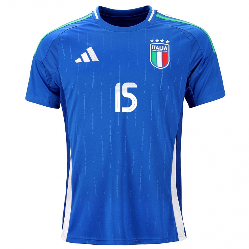 Kids Football Italy Francesco Acerbi #15 Blue Home Jersey 24-26 T-Shirt Nz