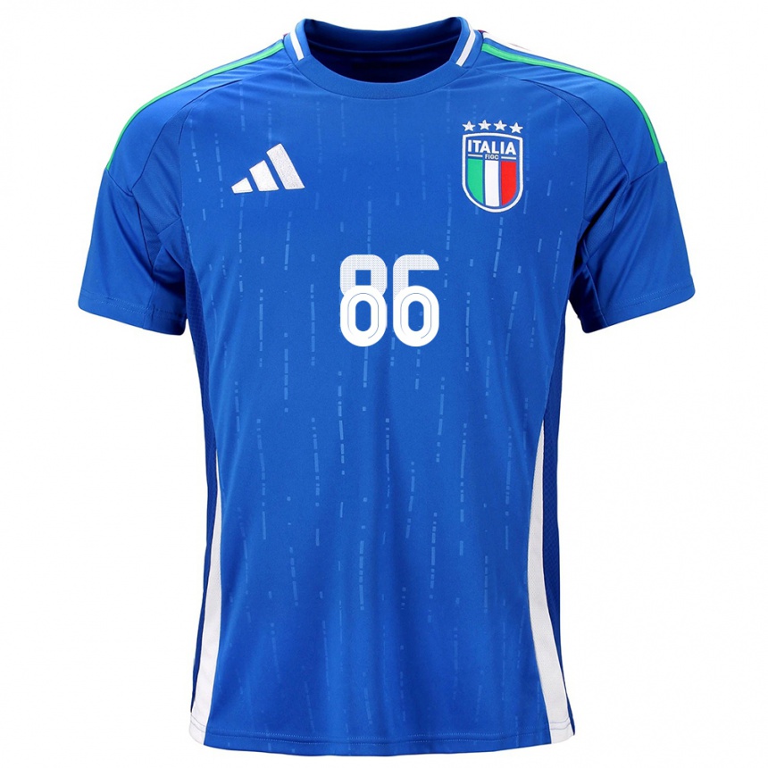 Kids Football Italy Daniele Montevago #86 Blue Home Jersey 24-26 T-Shirt Nz