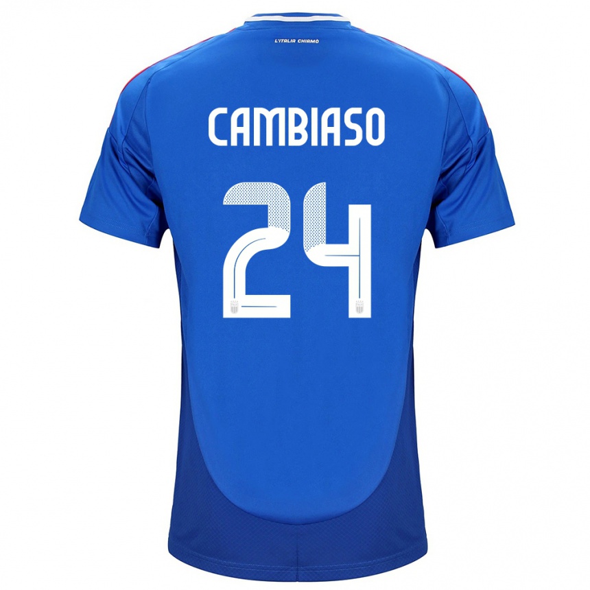 Kids Football Italy Andrea Cambiaso #24 Blue Home Jersey 24-26 T-Shirt Nz