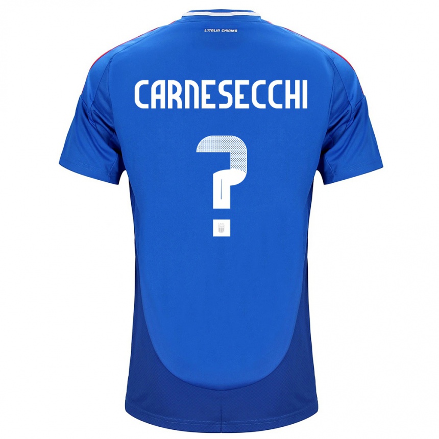 Kids Football Italy Marco Carnesecchi #0 Blue Home Jersey 24-26 T-Shirt Nz