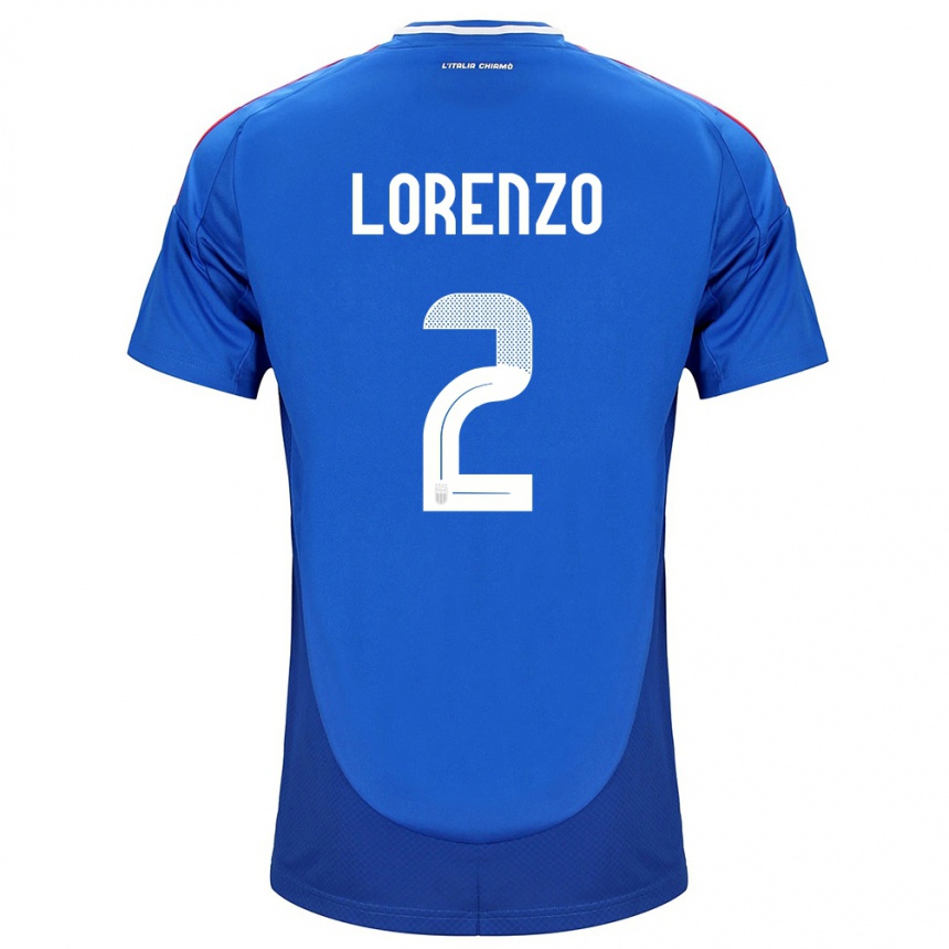 Kids Football Italy Giovanni Di Lorenzo #2 Blue Home Jersey 24-26 T-Shirt Nz