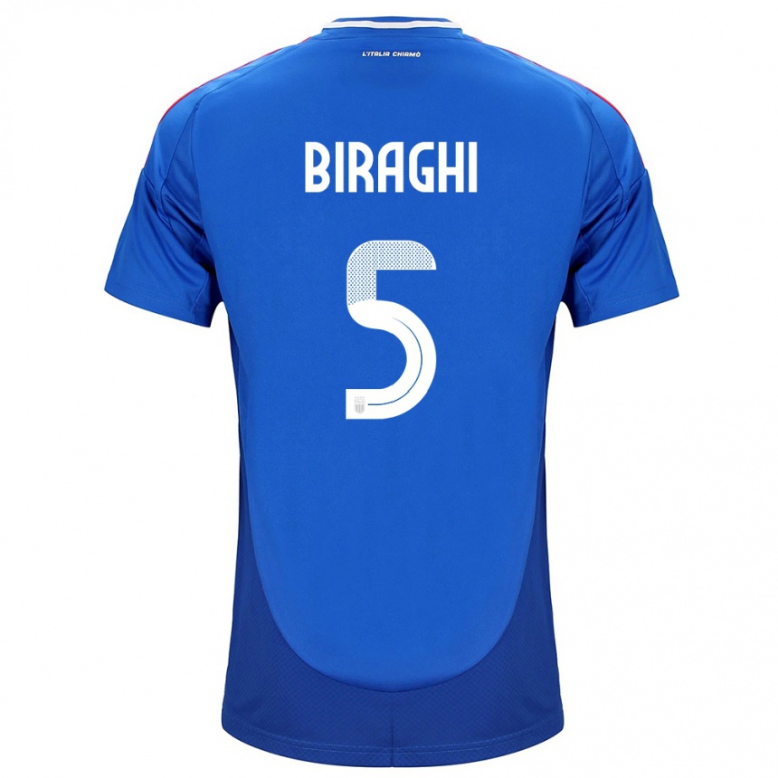 Kids Football Italy Cristiano Biraghi #5 Blue Home Jersey 24-26 T-Shirt Nz