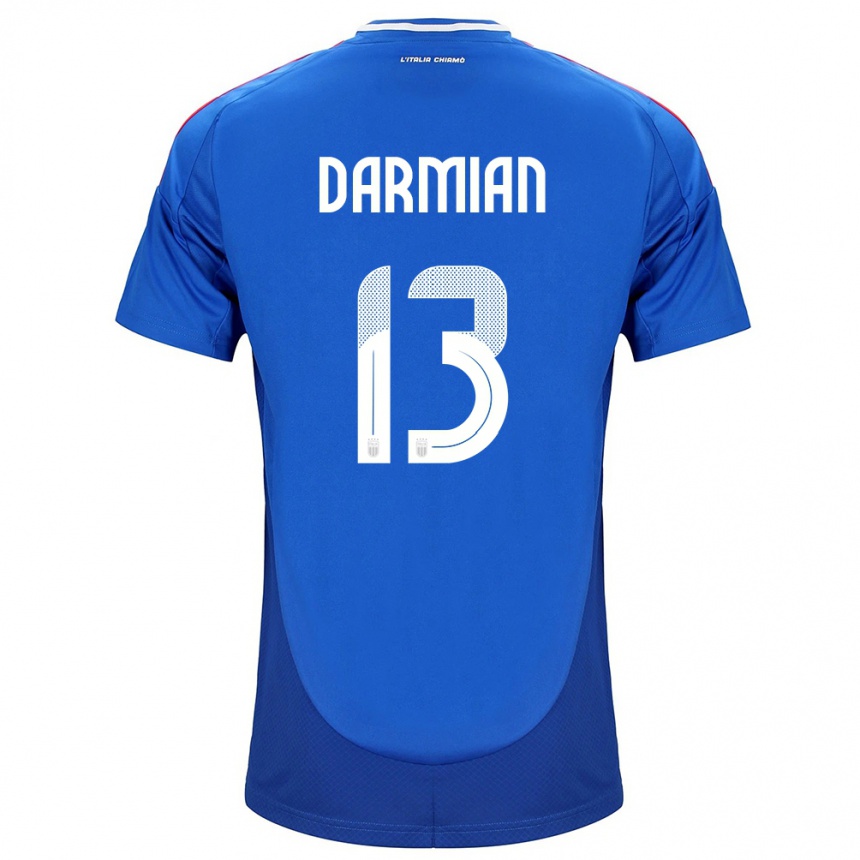 Kids Football Italy Matteo Darmian #13 Blue Home Jersey 24-26 T-Shirt Nz