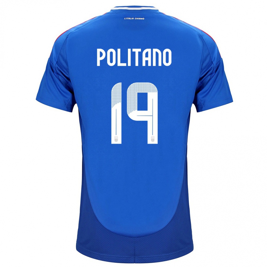 Kids Football Italy Matteo Politano #19 Blue Home Jersey 24-26 T-Shirt Nz