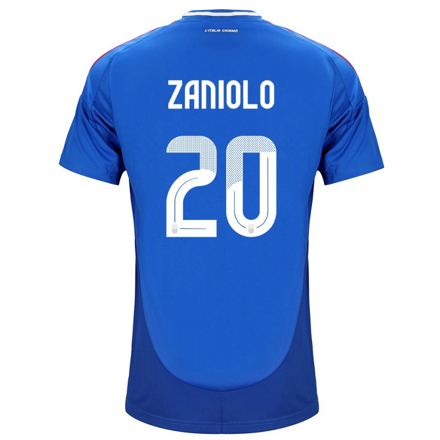 Kids Football Italy Nicolò Zaniolo #20 Blue Home Jersey 24-26 T-Shirt Nz